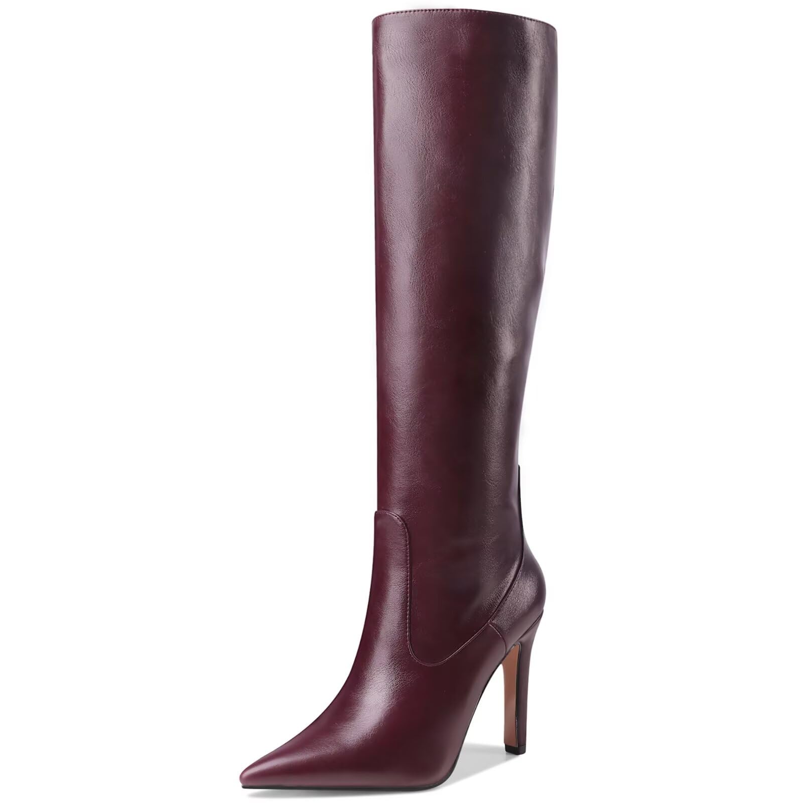 Western Knee High Boots Women Fashion Point Toe Black Brown Heels Party Shoes Womens Winter Long Boot Elegant