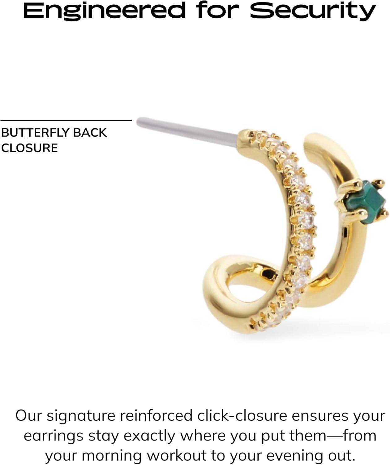 Ana Luisa Double Hoop Earrings for Women - 14K Gold Plated & Silver Rhodium Huggie Hoops - Hypoallergenic, Water-Resistant, Tarnish-Free, Small, Dainty & Trendy Two Hoop Earring Styles for Daily Wear