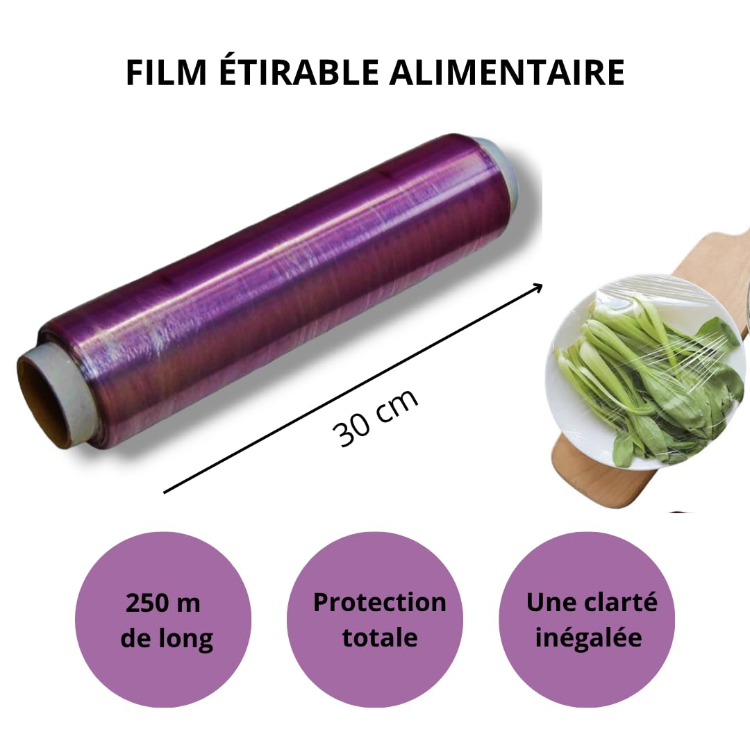 Film alimentaire professionnel 30 cm x 250 m rouleau