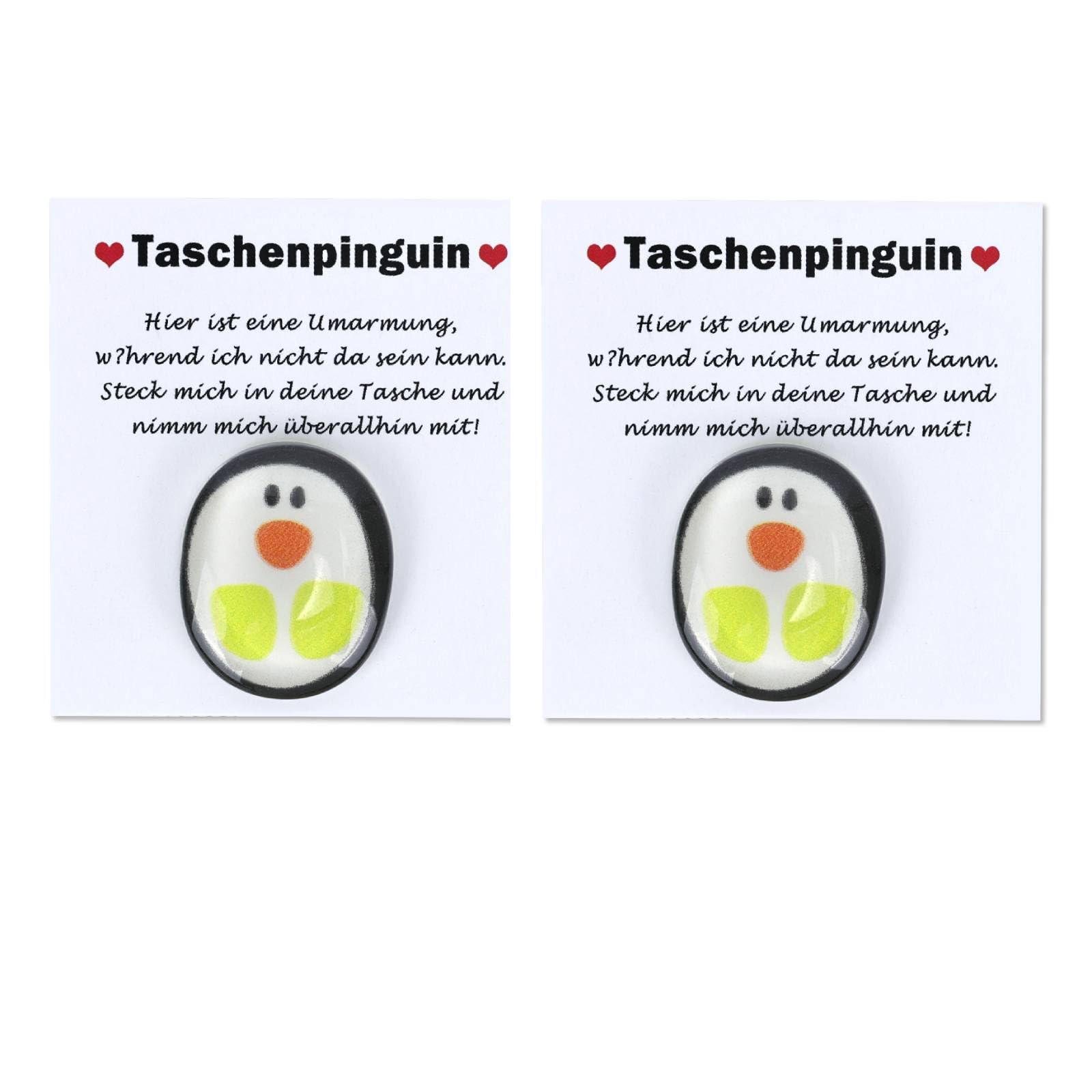 Piccolo Pinguino Portafortuna In Vetro Con Messaggio D'incoraggiamento – Regalo Abbraccio Tascabile - 2
