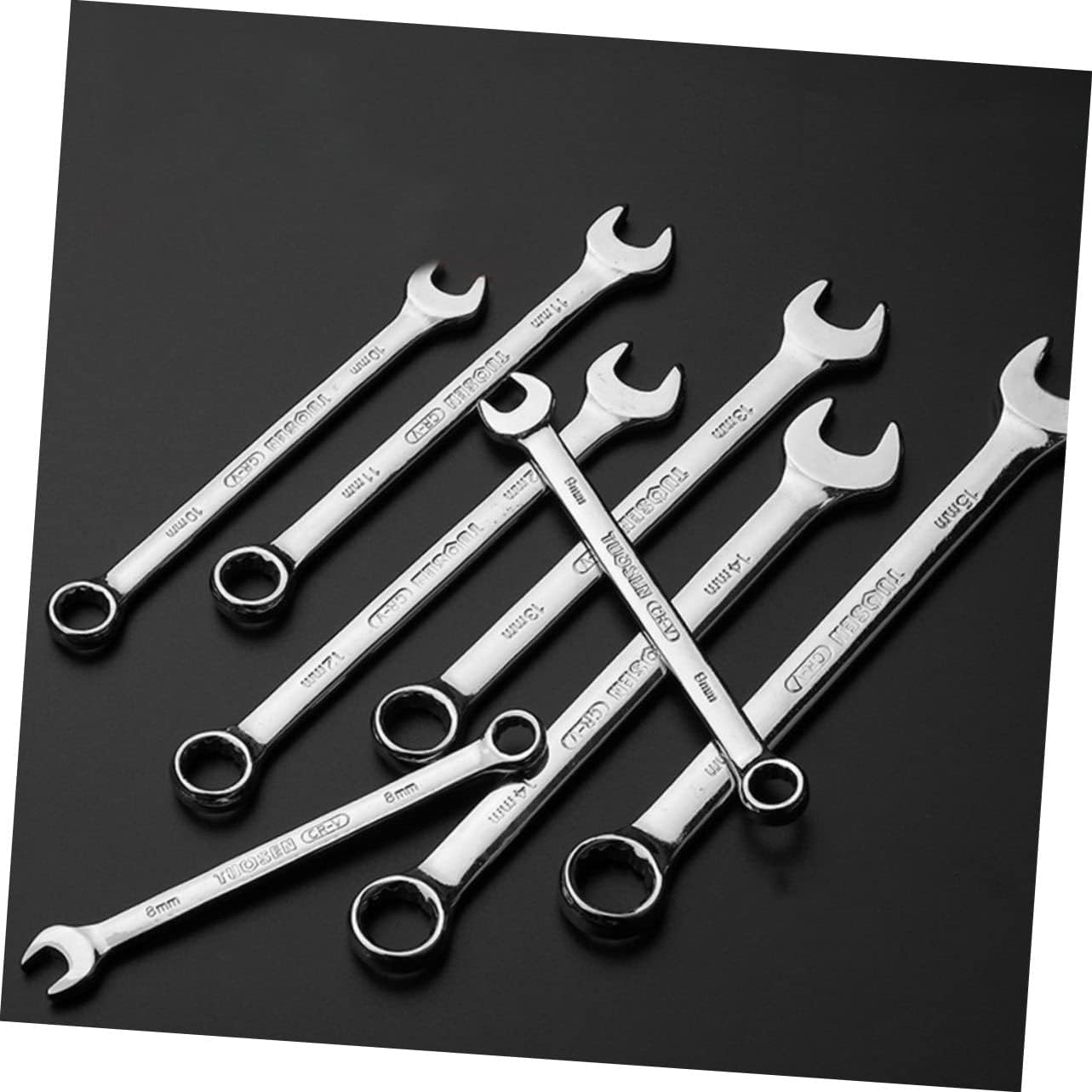 POPETPOP 14pcs Adjustable Ratchet Wrench Set Steel Tools for Home Repair Professional Spanner Set Storage Bag Versatile Sae Metric Wrenches