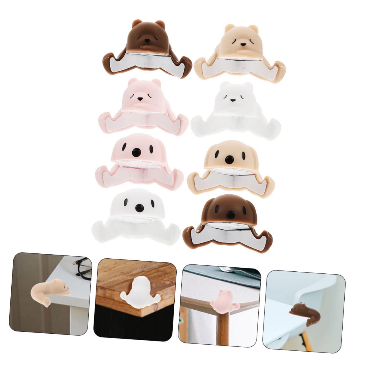 VICASKY Juego de 4 de Esquina de bebé de Silicona para Muebles, protección Infantil, diseño de Dibujos Animados, fácil de Cubrir para el hogar, 8 Unidades x 4