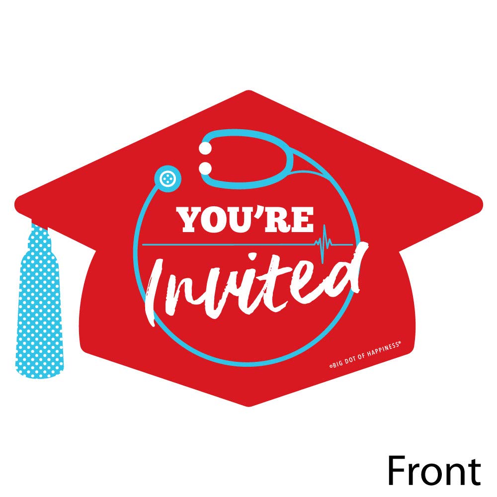 Big Dot Of Happiness Hello College Graduation Party Invitations Shaped Fill In Invite Cards With Envelopes Set Of 12