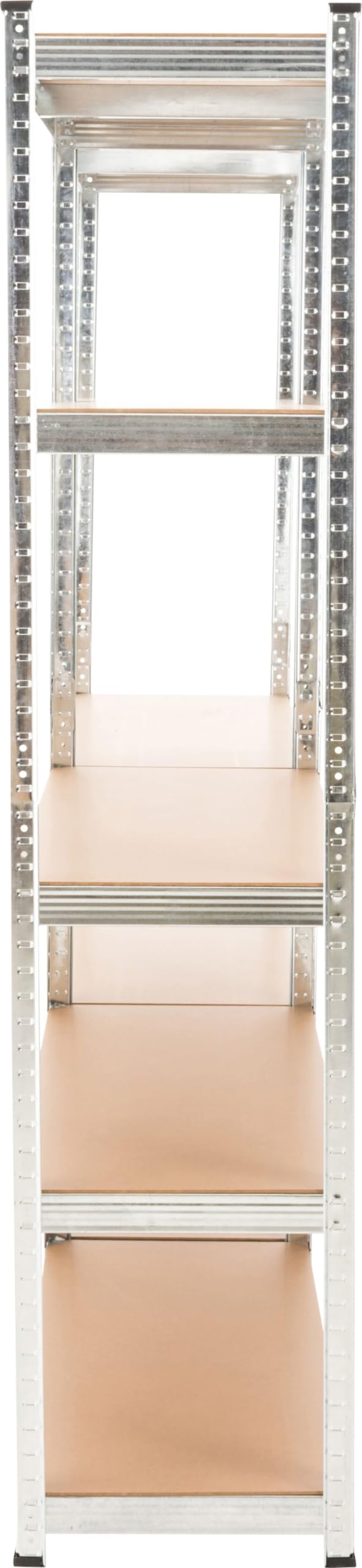 CLP 2er Set Steckregal G 90x40x180 I Schwerlastregal Max. Tragkraft 875 kg I 2X Lagerregal Verzinkt I Ablagefläche 89 x 39,5 cm je Regal, Farbe:Silber