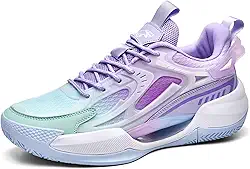 Tênis de basquete neutros com cabedal luminoso, calçados esportivos de treinamento da moda