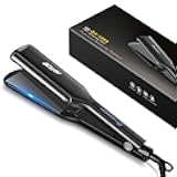 Professional Hair Straightener, 2.16'' Extra-Large Floating Titanium Flat Iron, Anti-Static 30s Instant Heating Straightening Iron with 5 Adjustable for All Hair Types