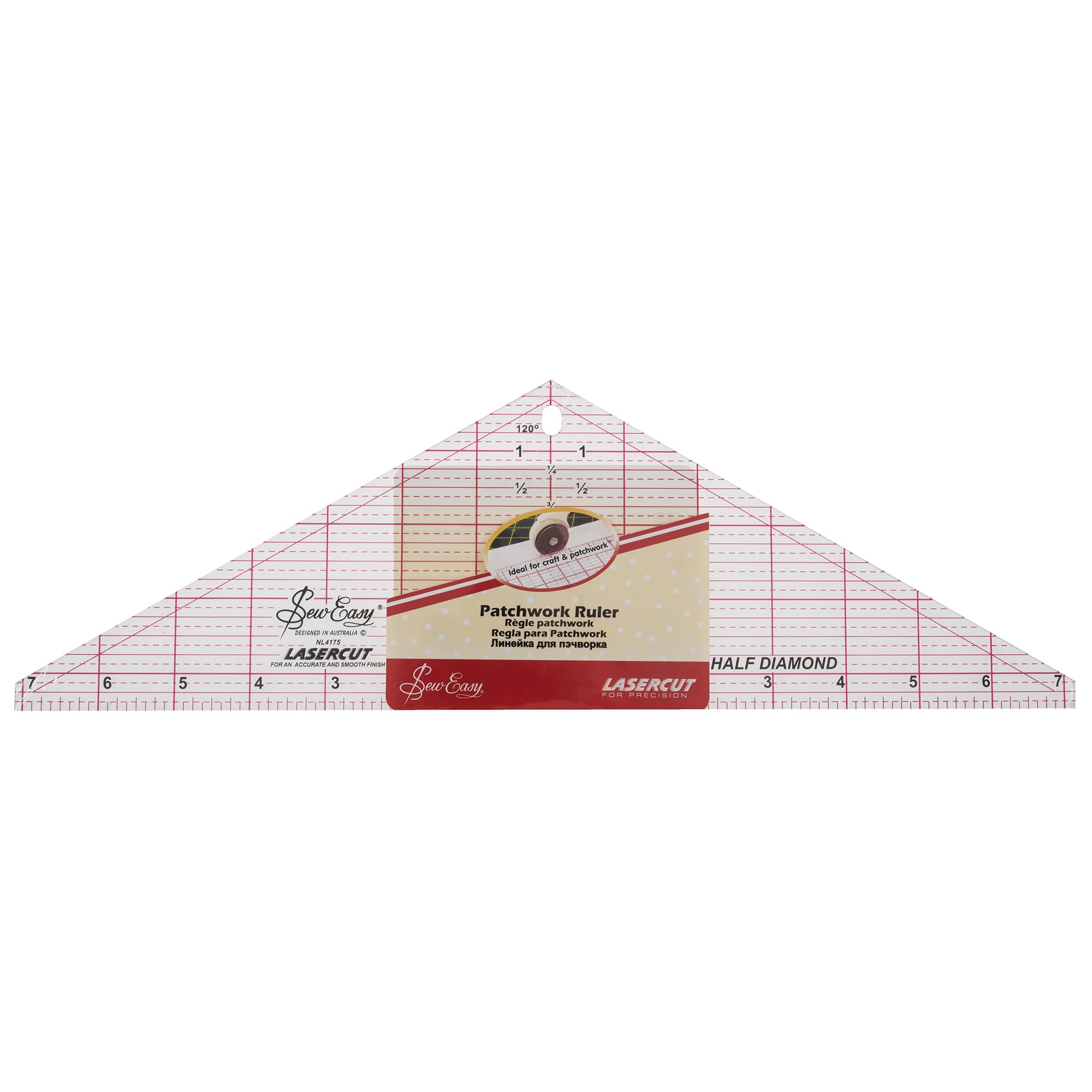 Règle 120 degrés Demi Diamond 36,8 cm pour patchwork et quilting créatif