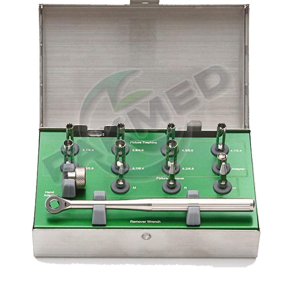 MEDESA Universal Dental Implant Fixture Removal Kit Removes implant without bone loss with Ratchet Wrench