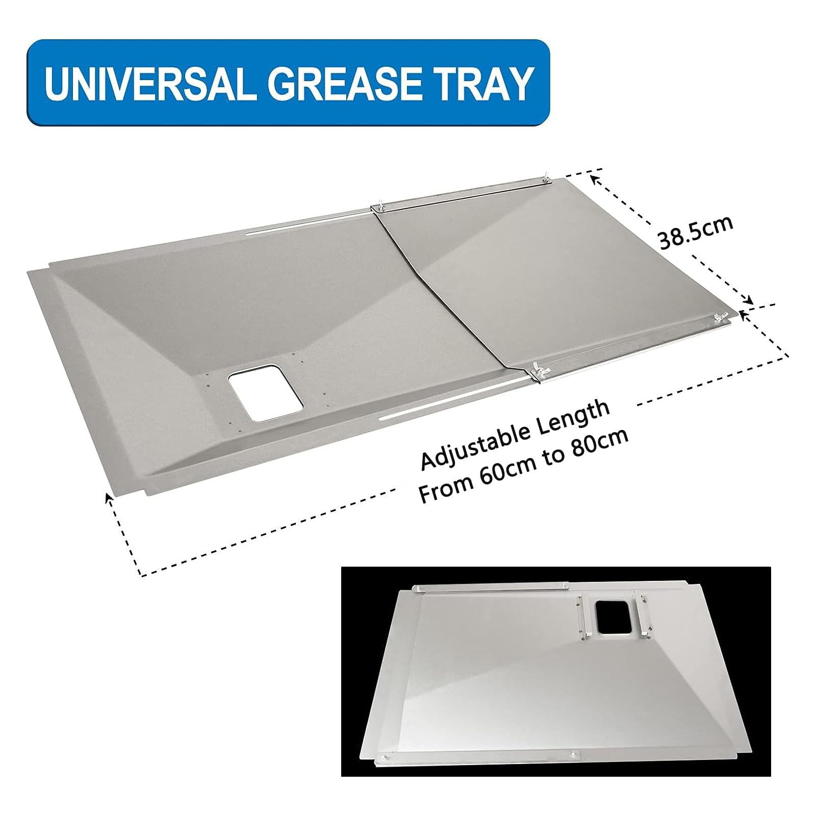 Vaschetta Per Grasso Universale Per Barbecue A Gas - Regolabile 38-65cm - Per Weber, Charbroil... - Foto 6