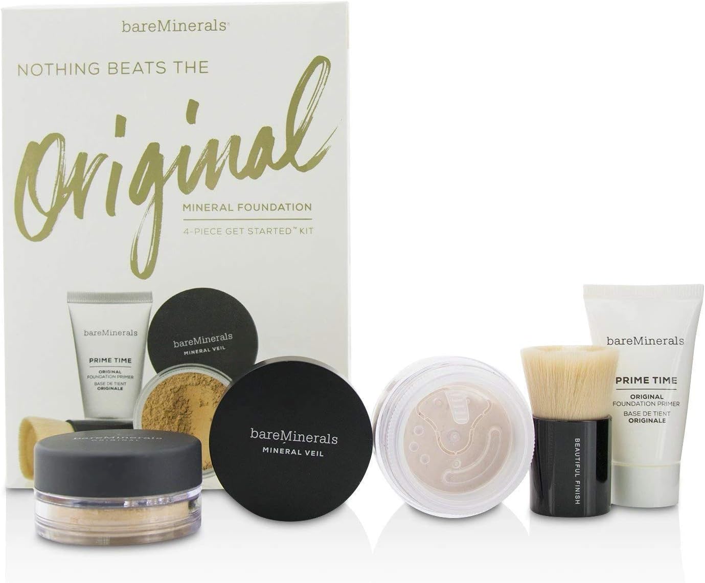 Set bareMinerals Light 4 Pieces Nothing Beats The Original Complexion Kit Base Primer 15ml - Powder Brush/Powder Base