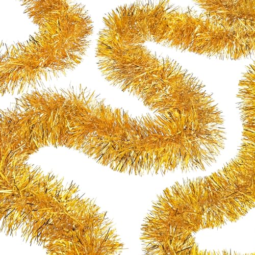 TAZZOR 12M Lametta Weihnachtsbaum Gold Weihnachtsbaumgirlande...