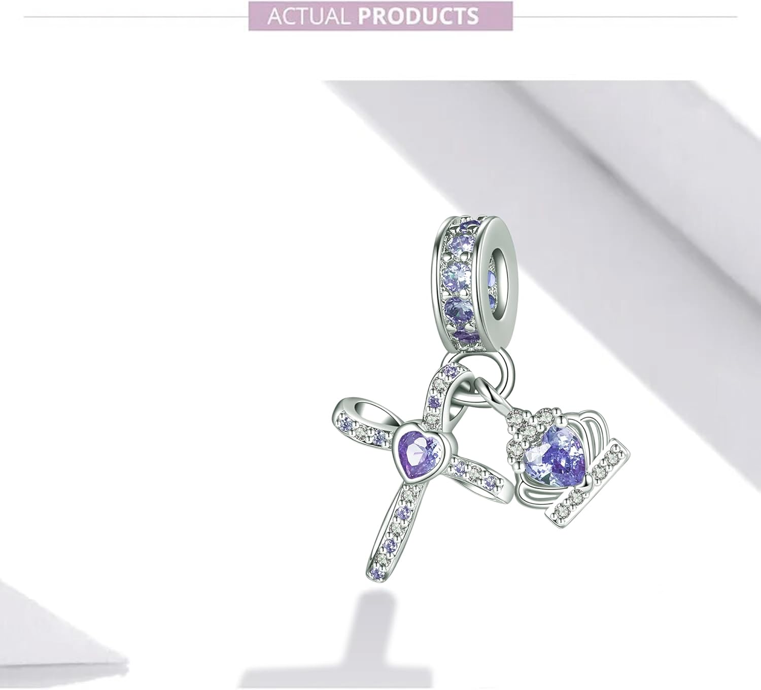 Silver Cross Birthstones Charm Fit for Pandora Charms Bracelet Crown Dangle Charms Beads Birthday Jewelry Gifts for Women - Image 5