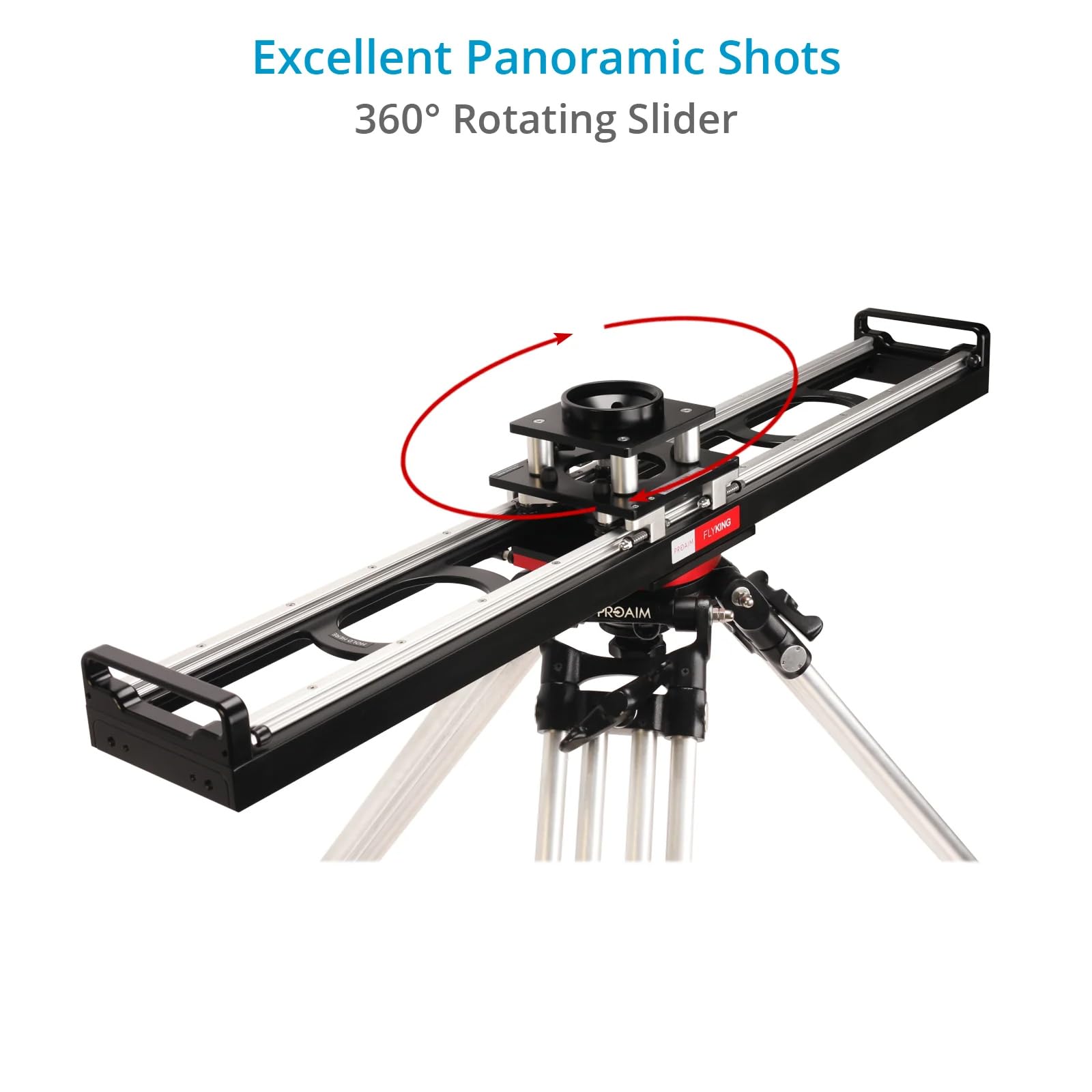Curseur de précision PROAIM Flyking de 60 cm (Montage sur Bol) avec Rotation à 360° et butée Souple Antichoc. Compatible avec trépied Mitchell/Bowl. Charge utile jusqu'à 70 kg. (P-FK-2-BL)