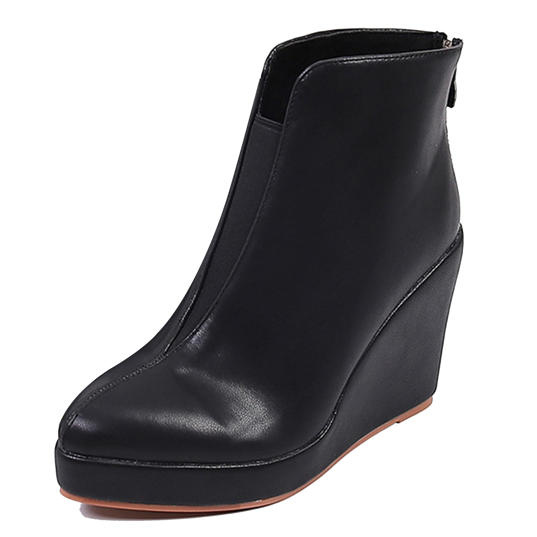 Women Wedge Winter Platform Ankle Boots Zip