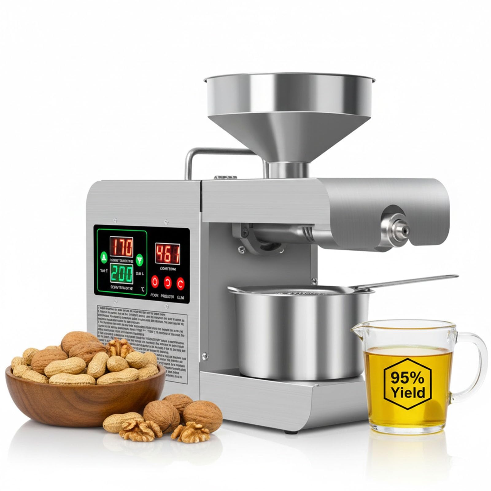 Aioneer Oil Maker, Electric Automatic Press Machine For Organic Cooking, Cold Hot Extractor For Nuts And Seeds