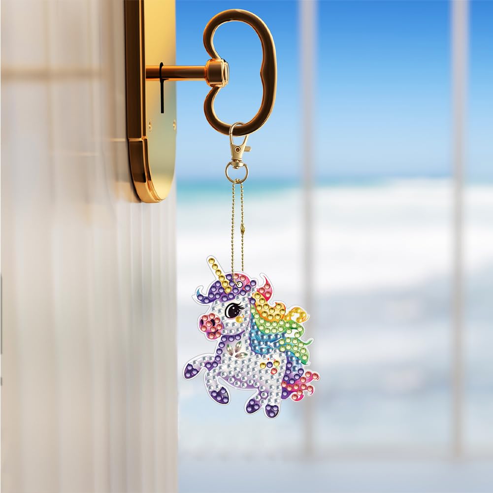 Starnearby Diamond Painting Porte Clé Lettre Alphabet Strass, Porte-clés de Peinture au Diamant Bricolage, Broderie Diamant Porte Clé Double Face, Peinture Diamant Porte Clef Artisanat Pendentif