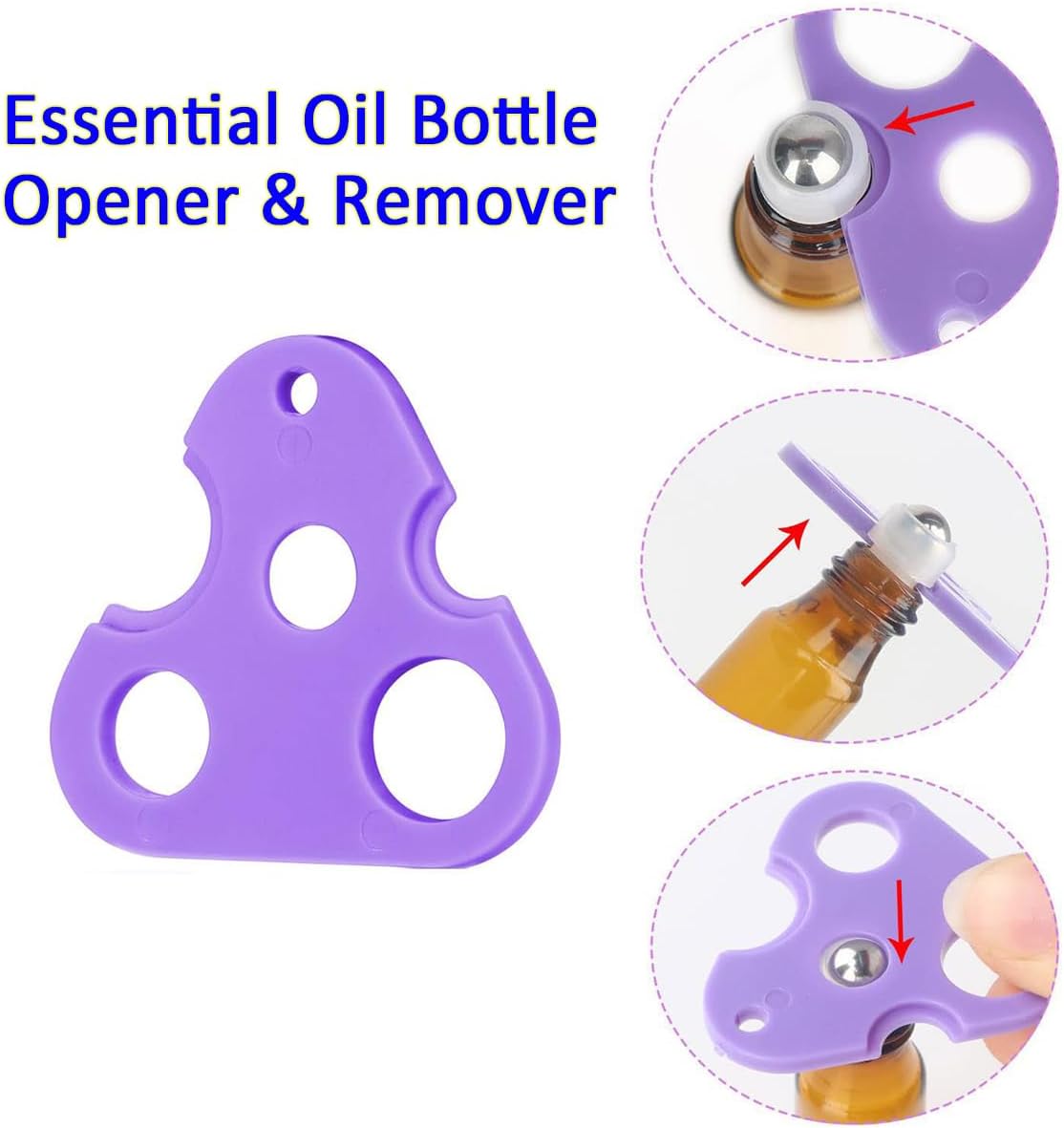 Essential Oil Roller Bottle Opener, 6 Pack Oils Key Tool Easily Removes & Replaces Roller Balls Cap on Most Bottles, Universal Cap Remover for Roll-on Sample, Orifice Reducers, Tops Removal image 3