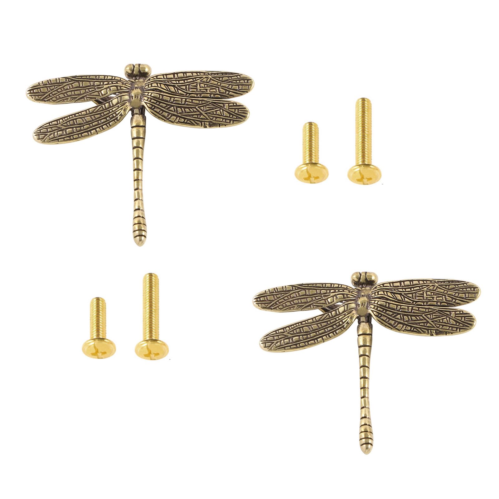 Msioytog 2Pack Drawer Pulls with Carving, Ergonomic Grip, Cabinet Hardware Handcrafted Brasses Handle