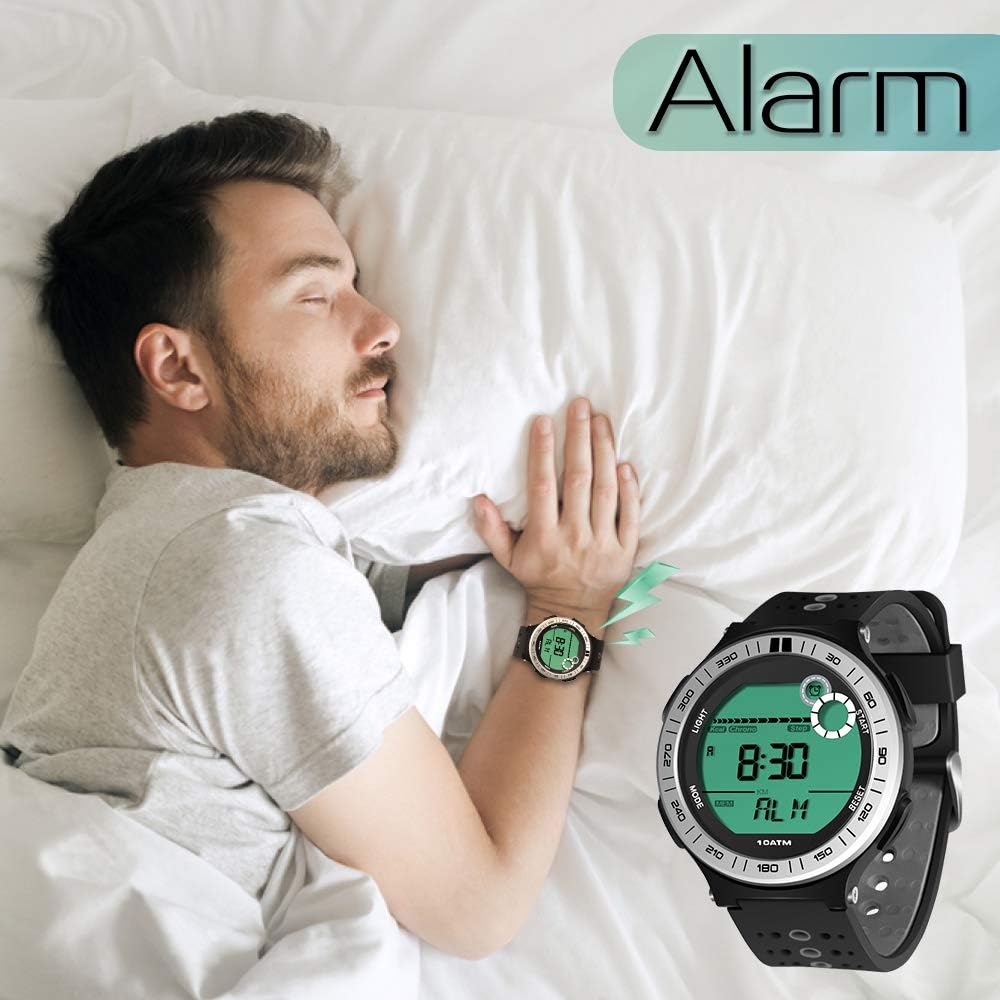 TEKMAGIC 10 ATM Impermeabile Orologio da polso Sportivo Pedometro per Uomini Ragazzi Orologio per Immersioni Subacquee con Funzione Lap Cronometro e Sveglia, Formato 12/24 Ore Selezionabile TEKMAGIC 10 ATM Impermeabile Orologio da polso Sportivo Pedometro per Uomini Ragazzi Orologio per Immersioni Subacquee con Funzione Lap Cronometro e Sveglia, Formato 12/24 Ore Selezionabile