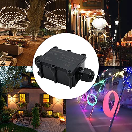 Underground Electrical Box Waterproof Ip68 Junction Box,2 Way Plug Line M20 Coaxial Cable Junction Box Connector Wire Range 5 To 15Mm Outdoor External Electric Power Cord Boxes #TOP4