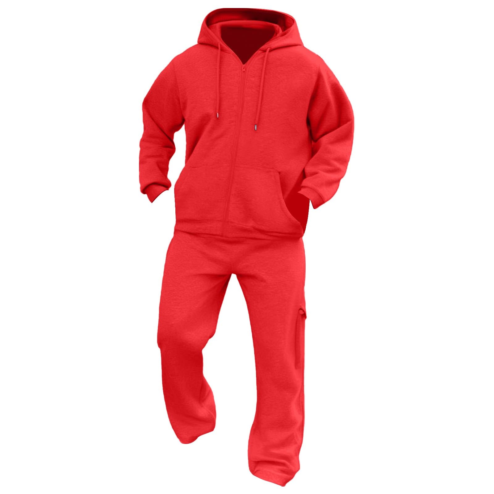 Tuta Uomo Completa Invernale Sportivo Felpa Cappuccio E Pantaloni