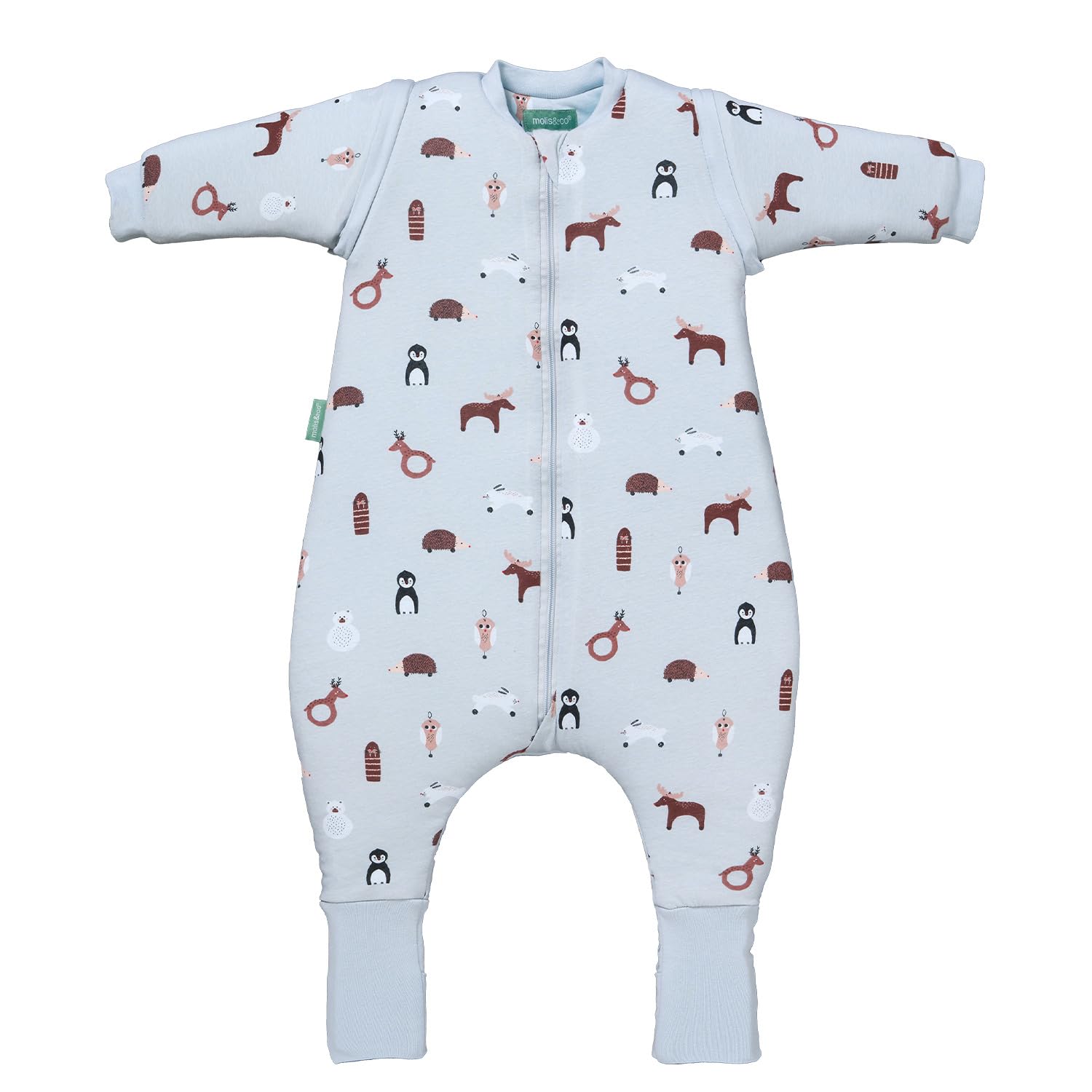 Molis & Co Winter Animals Molis&Co - Baby Sleeping Bag With Sleeves And Non-Slip Socks Tog 2.5 - Toddler Sleeping Bags 2.5 Tog - Baby Wearable Blanket For Infants & Toddlers - 100% Cotton (Oeko-Tex) (, 4Y)