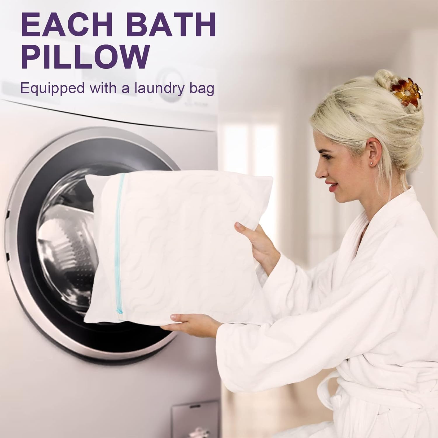 Bath Pillows for Tub Ergonomic Bathtub Pillow, Bath Pillow for Tub Neck and Back Support with 6 Suction Cups, Soft 4D Air Mesh Design Spa Tub Bath Pillow for Women Jacuzzi : Beauty & Personal Care