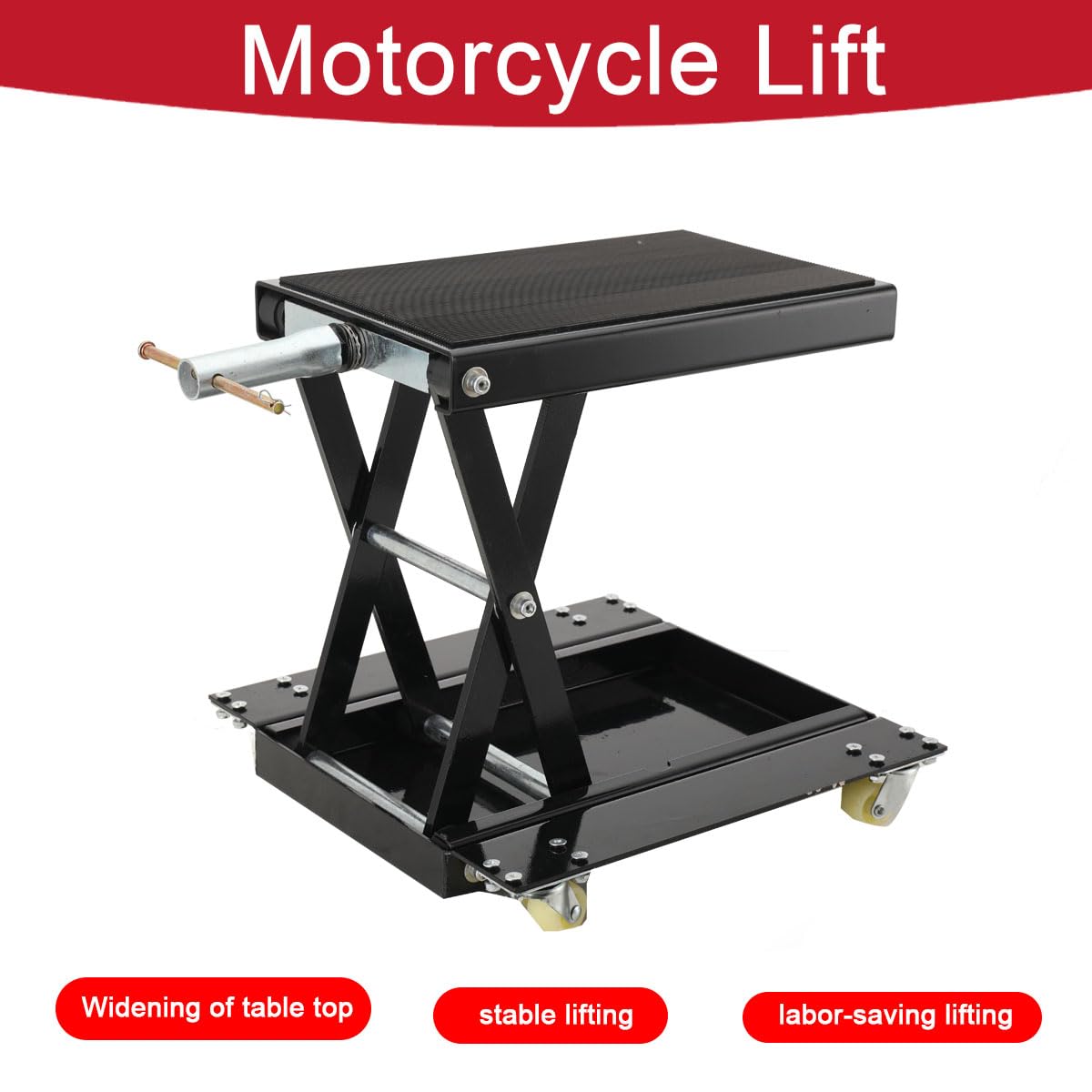 Cric de Moto Levage, Leve Moto Hydraulique Hauteur 12-39 cm Pont Élévateur Ciseaux Moto en Acier Plate-Forme Élévatrice Moto Dimension Lève Moto Sécurisée Table Élévatrice Moto Réparation Quad