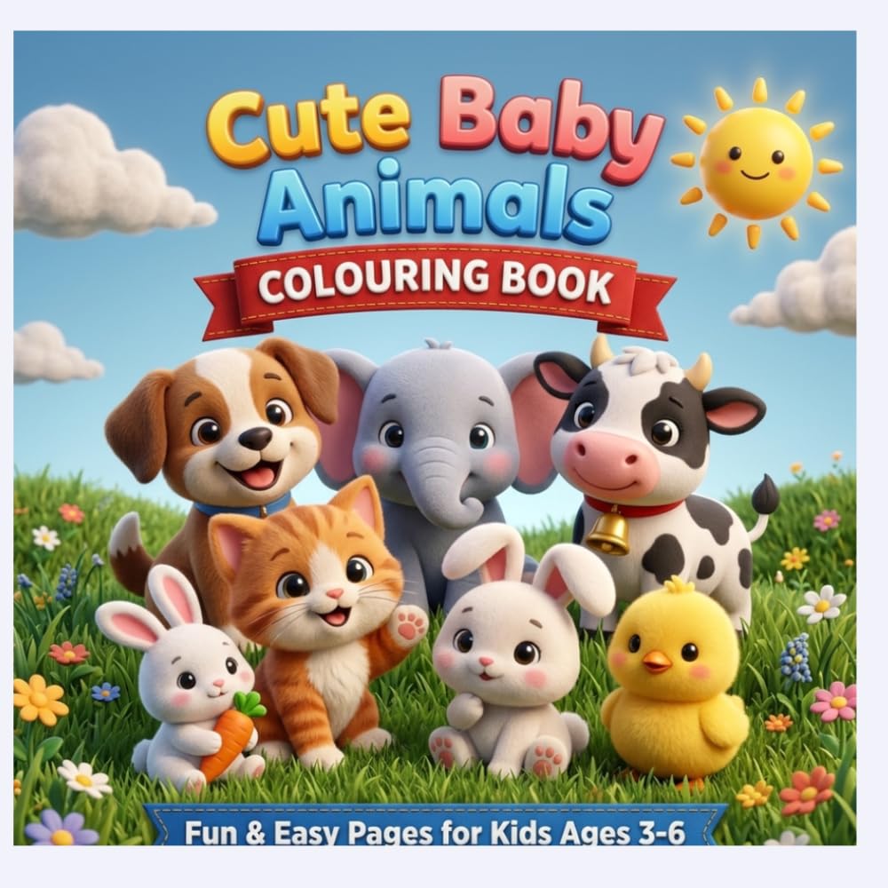 Cute Baby Animals Colouring Book: A Coloring Book