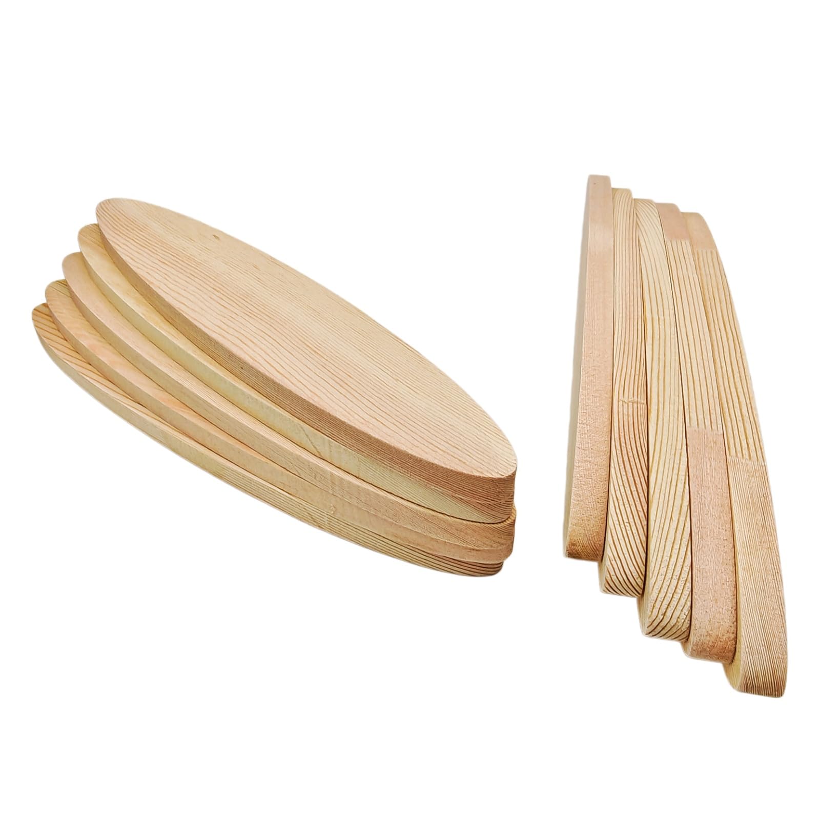 Bloques ovalados de madera de pino para cortar y grabar, tableros de madera natural sin terminar para quemar madera y pintar, espacios en blanco para proyectos de arte de bricolaje (25 x 5 x 1 cm, 10