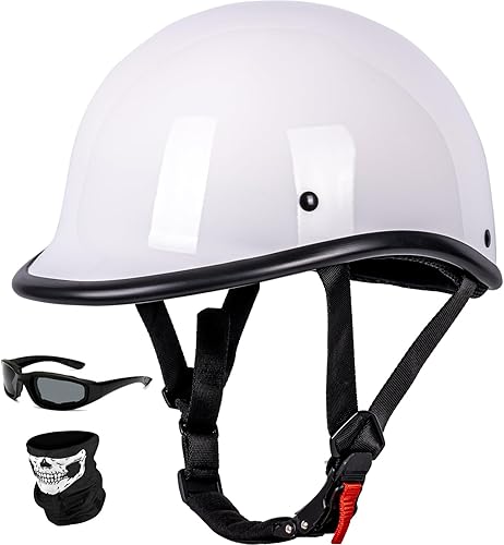 Casco vintage de motocicleta  Casco ligero de perfil bajo abierto de media cara  Aprobado por DOT