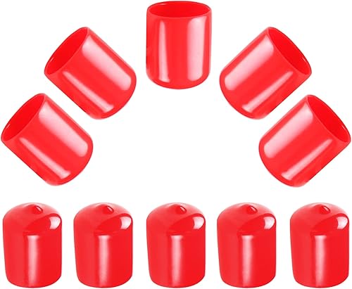 Aopin Cubierta de tapa de extremo redondo de goma de 0.71 pulgadas (0.709 in), protectores de rosca de tornillo de PVC flexible de tubería de