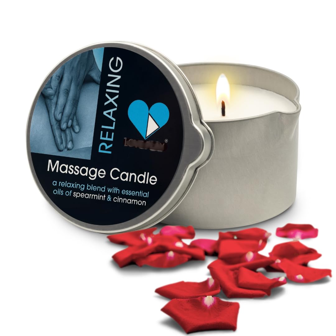 LOVE PLAY Massage Oil Candle for Home SPA - Vegan Moisturizing Body Oil Candle for Pure Relaxation - Hydrating Skin Care Massage Oils with Essential Oils (6.76oz) (Relaxing)