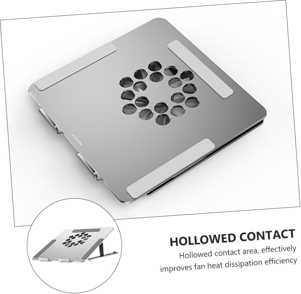 Veemoon Aluminum Alloy Laptop Cooler with Adjustable Height Stand, RGB LED Fan Cooling Pad for Gaming Laptops and Notebooks, Silver USB Powered Cooling Pad for Office and Home Use