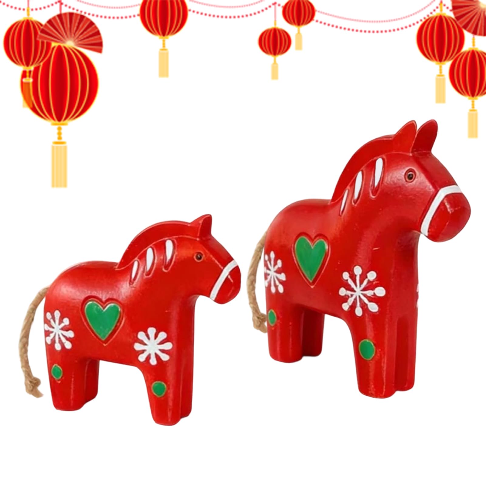 Figurine de cheval déco de salon lot de 2 ornements pour étagère et chambre enfant