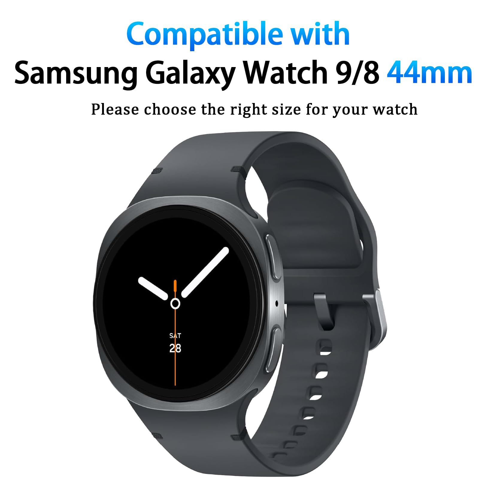 HAANILKYI [Paquete de 6+6] Funda protectora de pantalla para Samsung Galaxy Watch 8 de 44 mm, vidrio templado antivaho y cubierta protectora de policarbonato duro impermeable para Galaxy Watch8 de 44