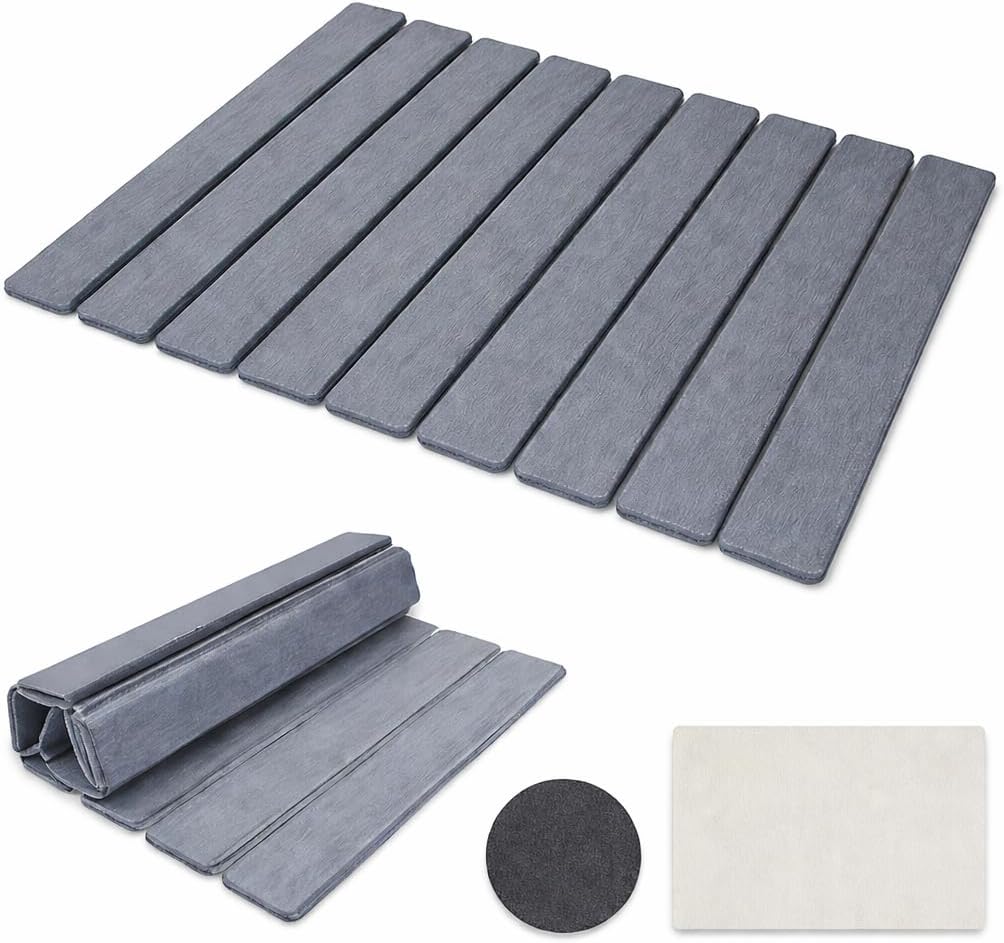 Diatomite Stone Drying Mat Kitchen Counter, Super Absorbent Quick Dry Surface for Dishes Cups Bottles, Diatomaceous Earth Dish Drainer Pad, Multipurpose Bathroom Floor Pet Bowl Plant Tray