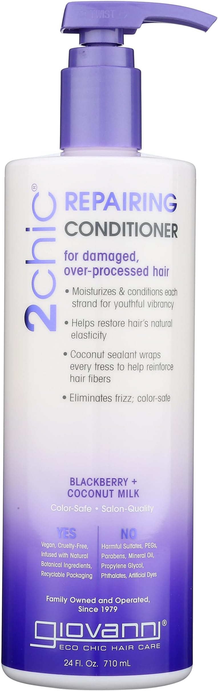 Color Safe 2chic Repairing Conditioner is 100% color-safe and nourishes hair with a proprietary blend of vitamins, antioxidants, and omega fatty acids without stripping color - 24 oz