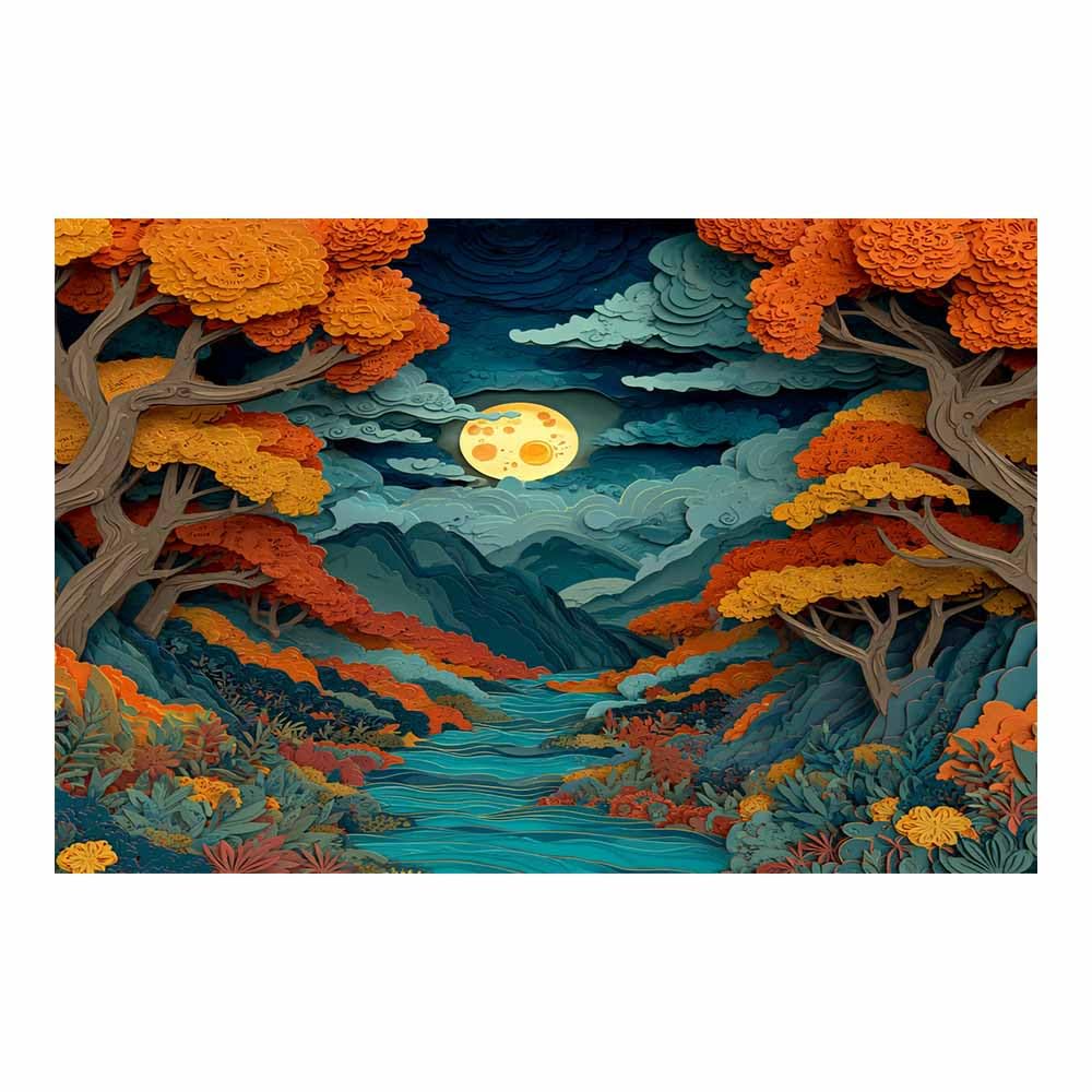 DMZPKZB Stampe paesaggistichestampe Boy Riding the Light stampe di paesaggi in stile, quadri su tela, dipinti, arte murale, per la decorazione della divano (złoty) - 80 x 120 cm