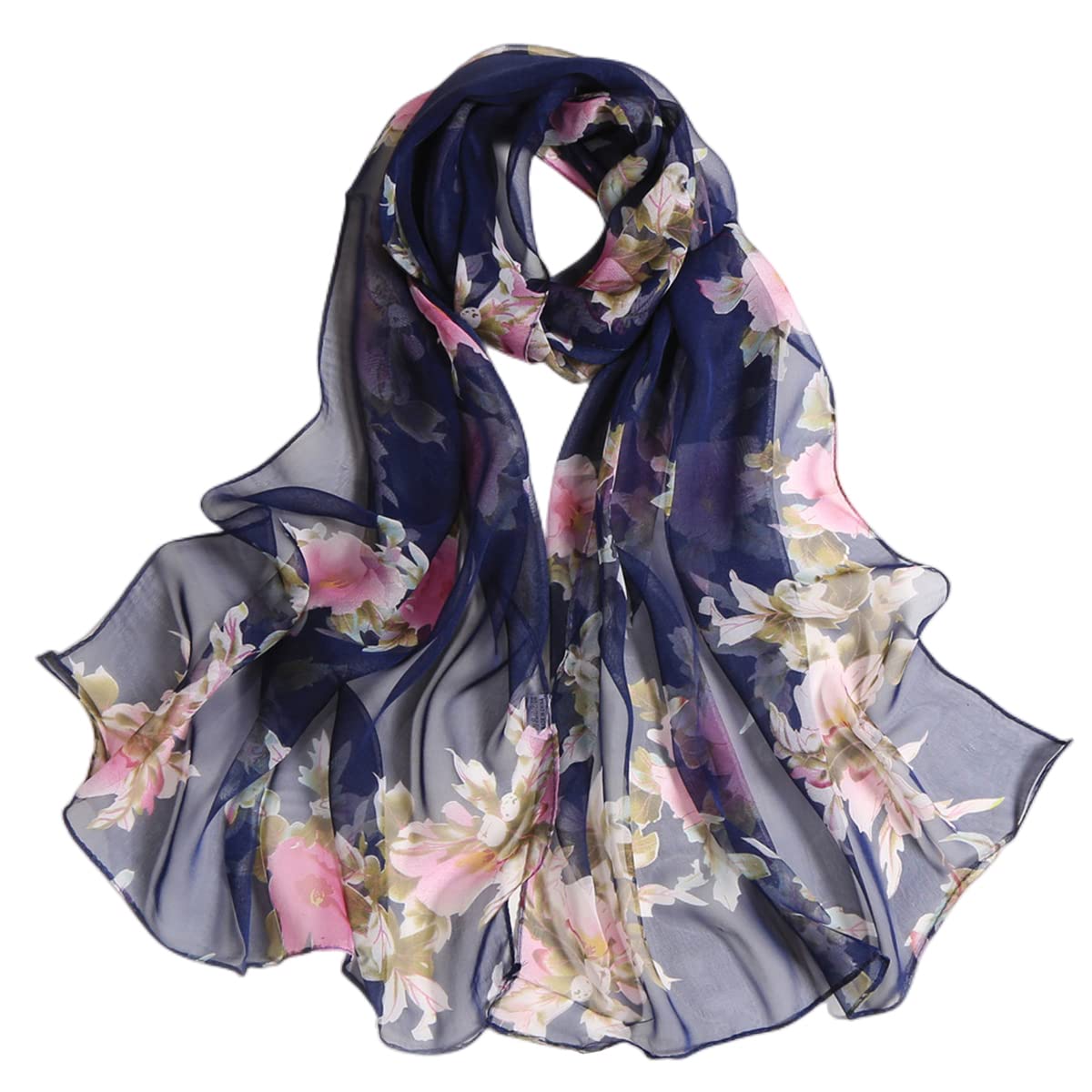 FAIRYGATEFARIYGATE Women's Scarves & Wraps Smooth Soft and Lightweight Georgette Chiffon Neck Scarf Retro Floral Hair Head Bandanas Neckerchief