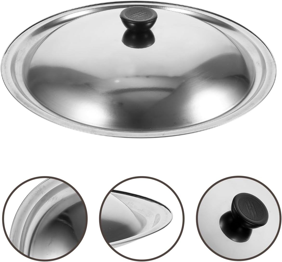 ABOOFAN 11-Inch Stainless Steel Cooking Pot Lid Universal Replacement Cover for Frying Pan Pot Skillet with Sturdy Handle Easy Clean Kitchen Accessory