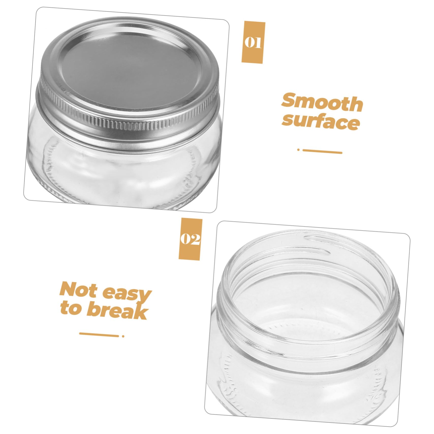 ULTECHNOVO 6 Kleine Einmachgläser 150ml aus Glas mit Luftdichtem Deckel Wiederverwendbar für Unterwegs und Reisen Vorratsdosen für Küche