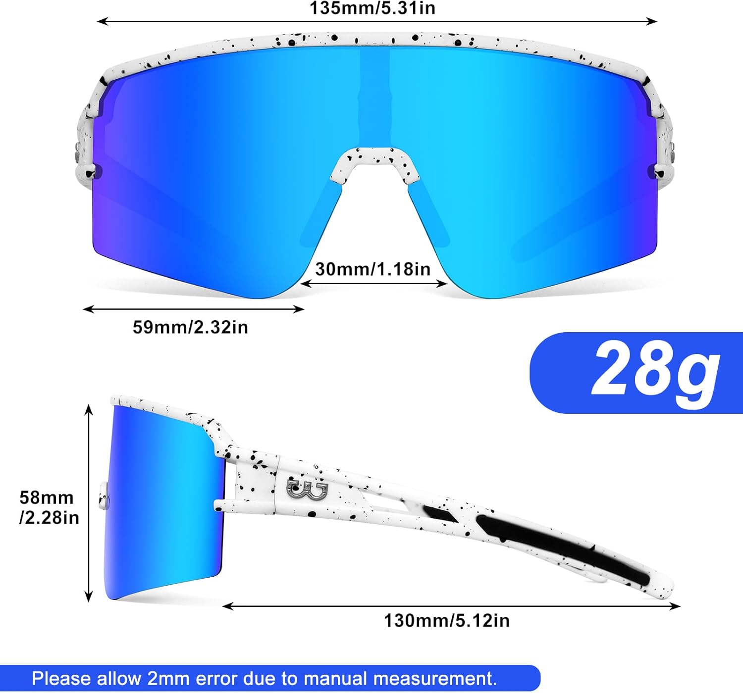 SPOSUNE Polarized Cycling Glasses for Men Women, UV400 Protection Sports Sunglasses for Baseball Running Fishing Riding - Image 3