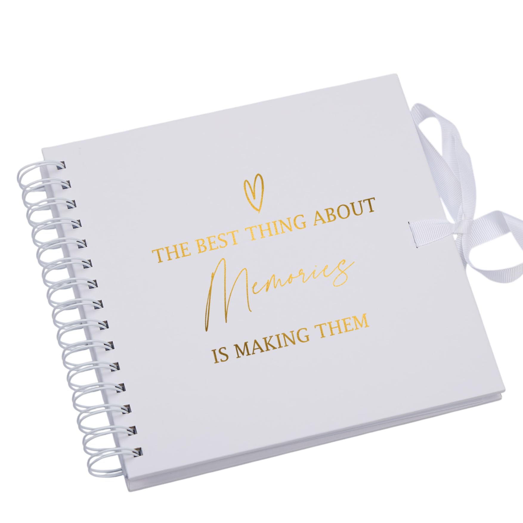 The Best Thing About Memories White Scrapbook Or Photo album With Gold Script