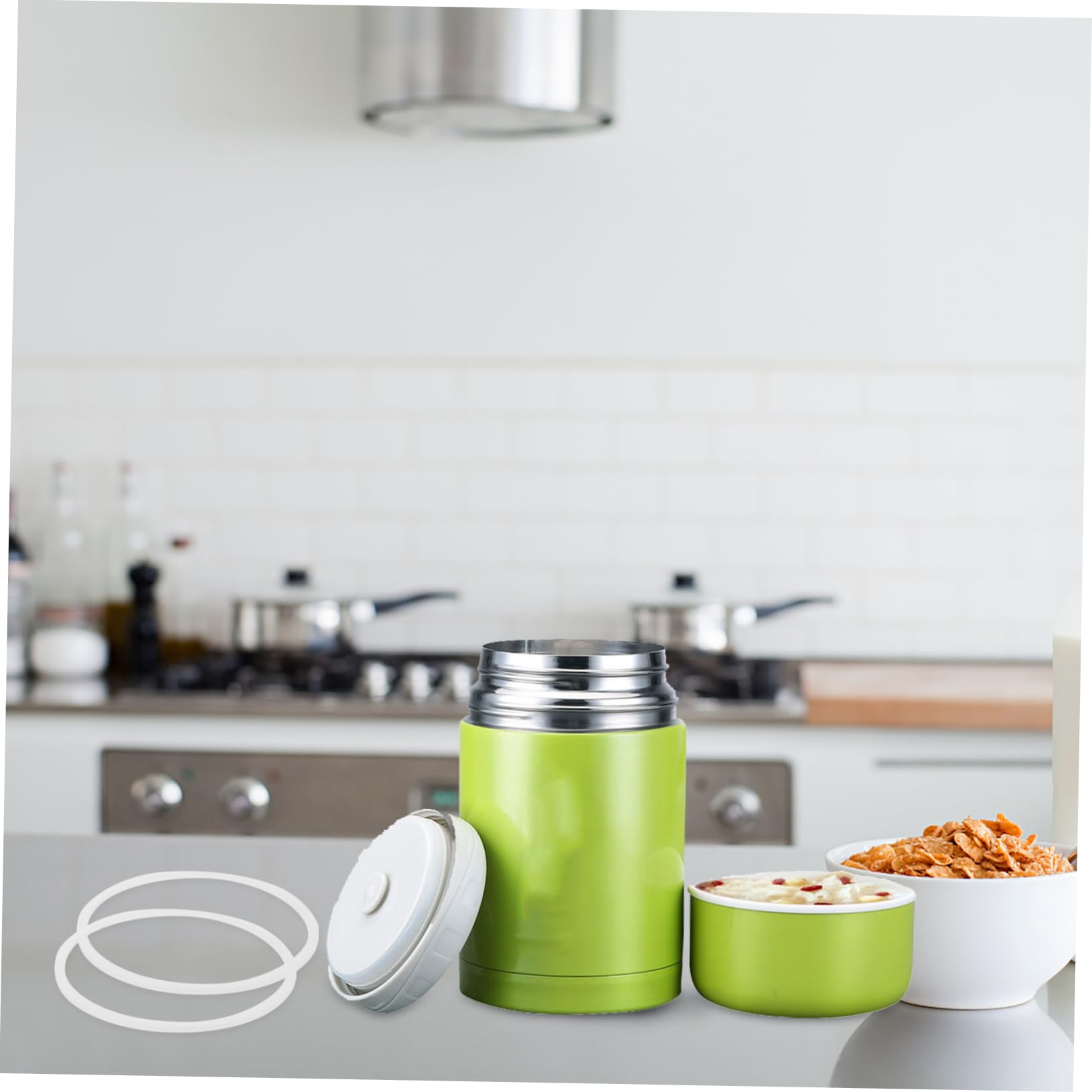 Mikinona 3 Sets Isolierdeckel Silikon Lebensmittelbehälter Abdichtung Jungen Und Mädchen Lunchbox Zubehör Schnellkochtopf Dichtung 4 Stück * 3
