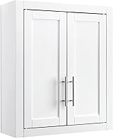 Crosley Savannah White Wall-Mounted Medicine Cabinet with Adjustable Shelves - Bathroom Storage Organizer