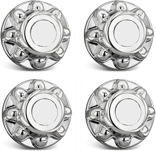 Set of 4 - Phoenix QT765CHN-x4, Eight 13/16" Lug Nuts on 6.5" BC, 16" Wheel ABS Chrome Plated HUB Cover, HUB Cap for 16" Trailer Wheel