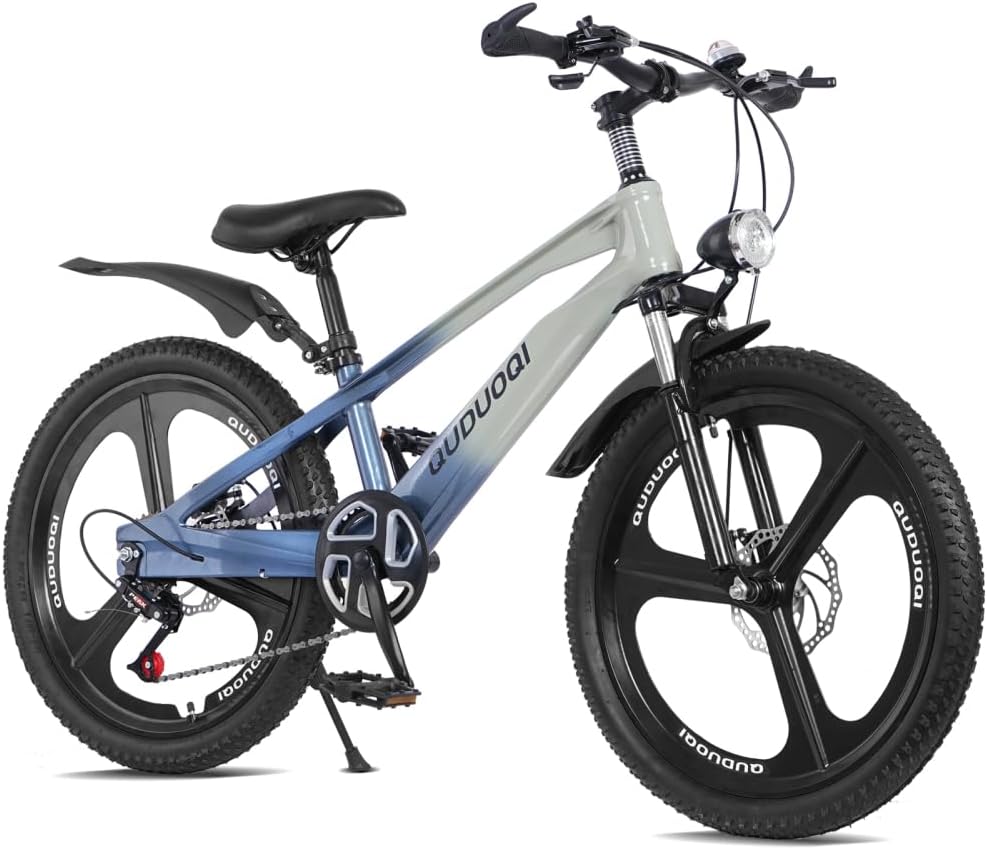 20 Inch Lightweight Kids Mountain Bike - 7-Speed Youth Bicycle with Durable Magnesium Alloy Frame & One-Piece Wheels, Ideal for Boys Girls Ages 7-12
