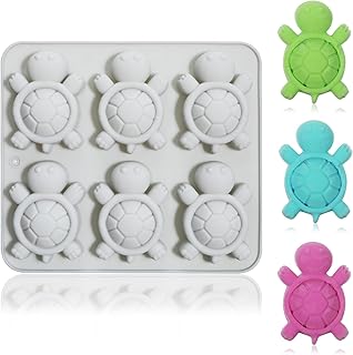 6-Cavity Design Silicone Turtle Mold, Turtle Candy Mold Turtles Gummy Molds Silicone Making Cake Decoration Baking Small Turtles Molds for Chocolate Polymer Clay