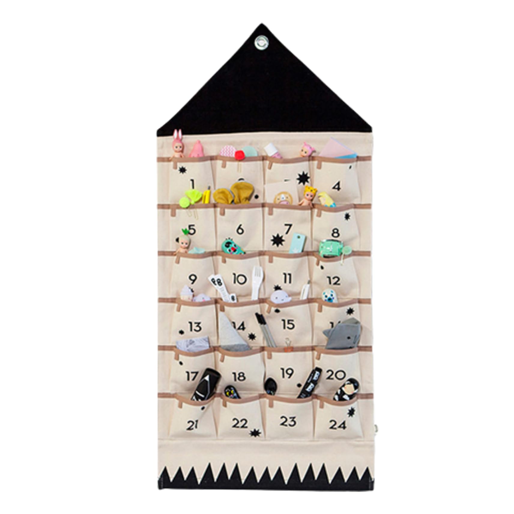 Gcroet Calendario sospeso dell'avvento di Natale con 24 Tasche vuote Calendario per Lotta per Lotto di Stoffa Portatile Vuoto Decorazioni per Il Parete della Porta 24 Tasche